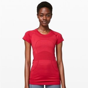 Lululemon swiftly short sleeve bright flamenco red